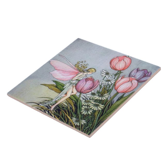 Carreau Fée avec tuile en céramique Tulips (Côté)