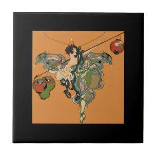 Carreau Fée Ballerine Avec Lanternes