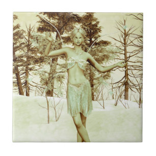 Carreau Fée d'hiver dans l'art fantastique de la forêt enn