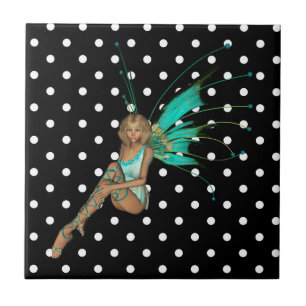Carreau Fée en À petits pois Turquoise