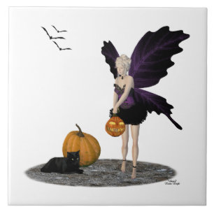 Carreau Fée Halloween Avec Carrelage En Céramique Citrouil