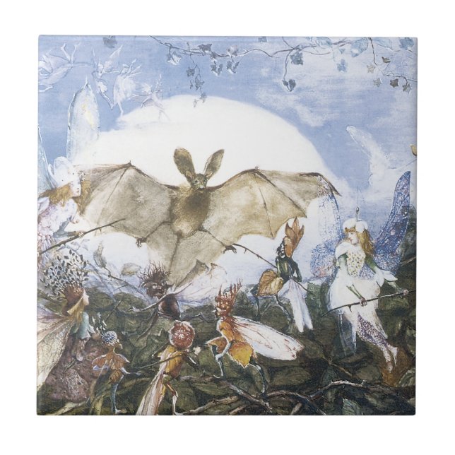 Carreau Fées vintages attaquant une batte (Devant)