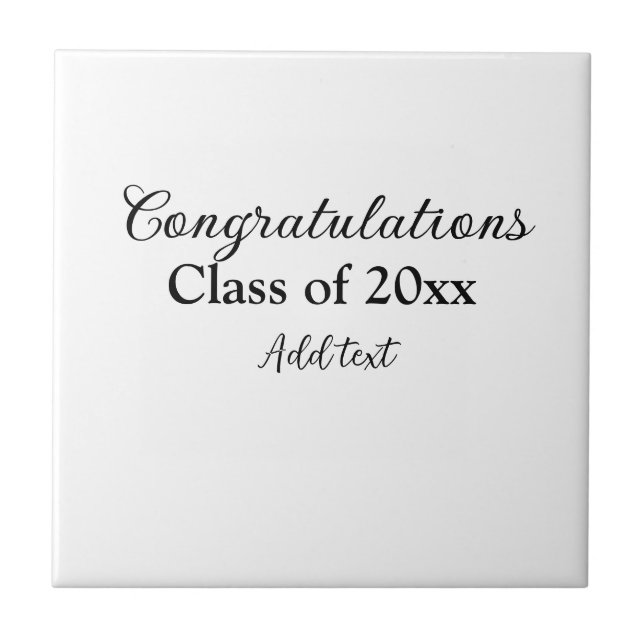 Carreau Félicitations de graduation simples clas d'ajout m (Devant)