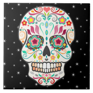 Carreau Feliz Muertos - Carrelage crâne Festif Sugar