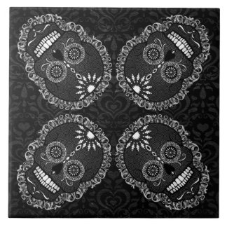 Carreau Feliz Muertos - tuile de fête de motif de crâne de