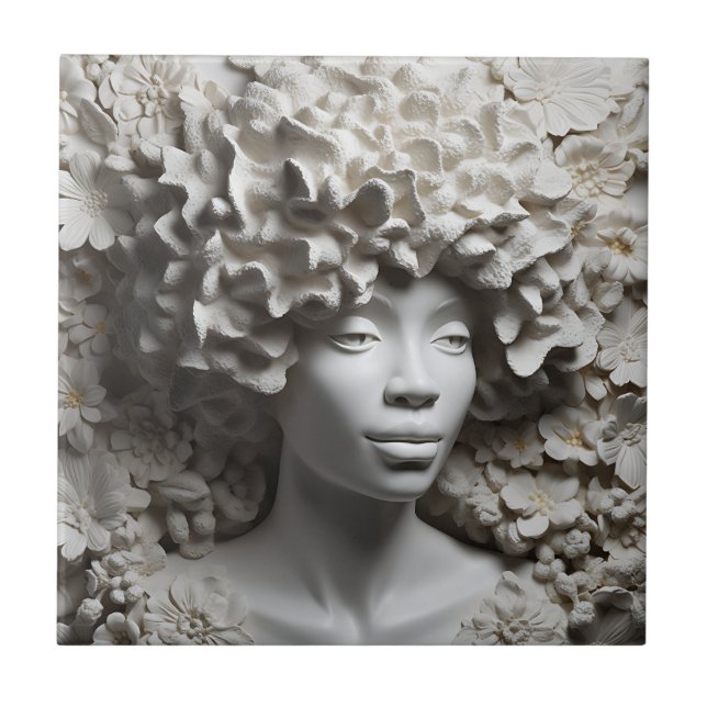 Carreau Femme afro-américaine Reine noire Melanin Poppin (Devant)