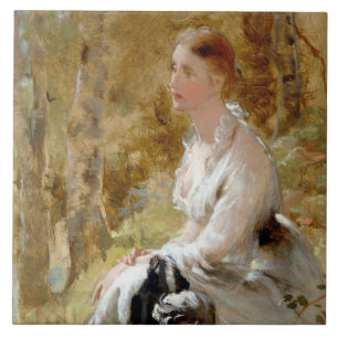 Carreau Femme assise dans une forêt (Beauté élégante)