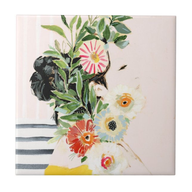 Carreau Femme aux fleurs (Devant)