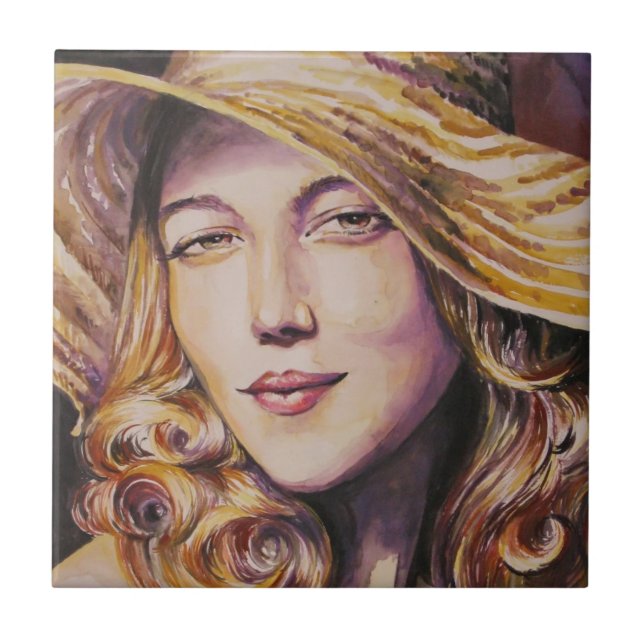 Carreau Femme avec le casquette (Devant)