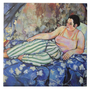 Carreau Femme dans la chambre Bleue (par Suzanne Valadon)