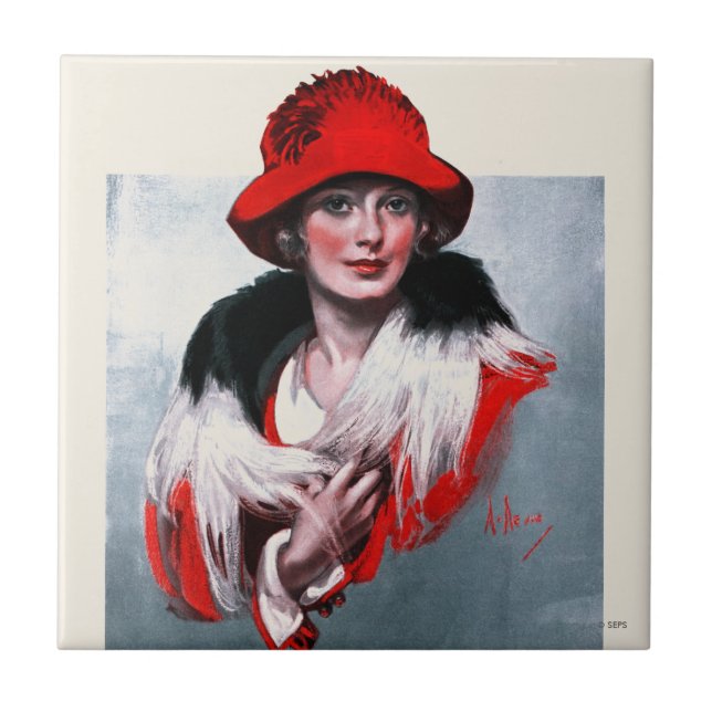 Carreau Femme dans Red Hat (Devant)