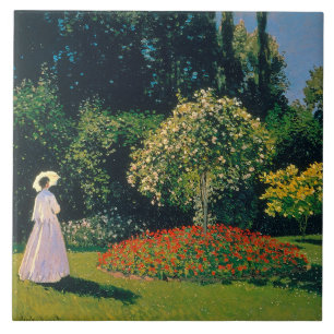 Carreau Femme dans un jardin, Monet