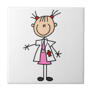 Carreau Femme Médecin Bâtonnet Figure