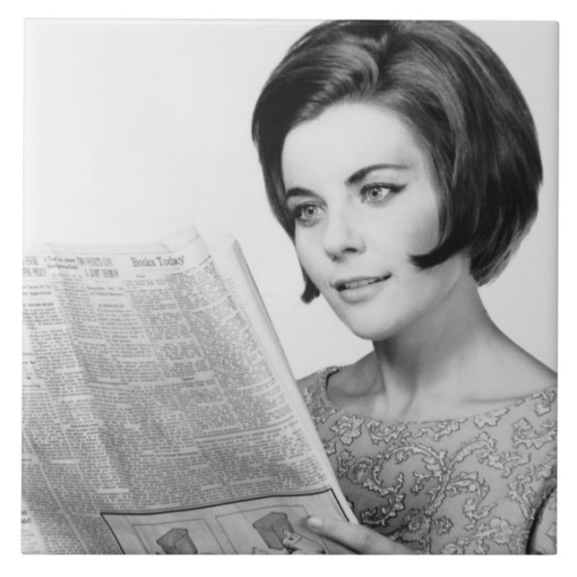 Carreau Femme Newpaper de lecture (Devant)