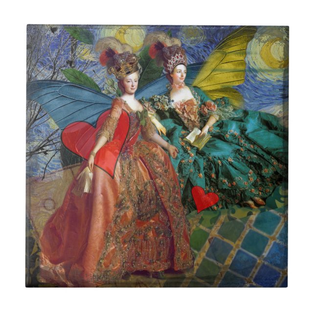 Carreau Femme Papillon Capricieuse Gémeaux Gothique Classi (Devant)