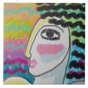 Carreau Femme Sauvage Peinture Numérique Abstraite d'une F
