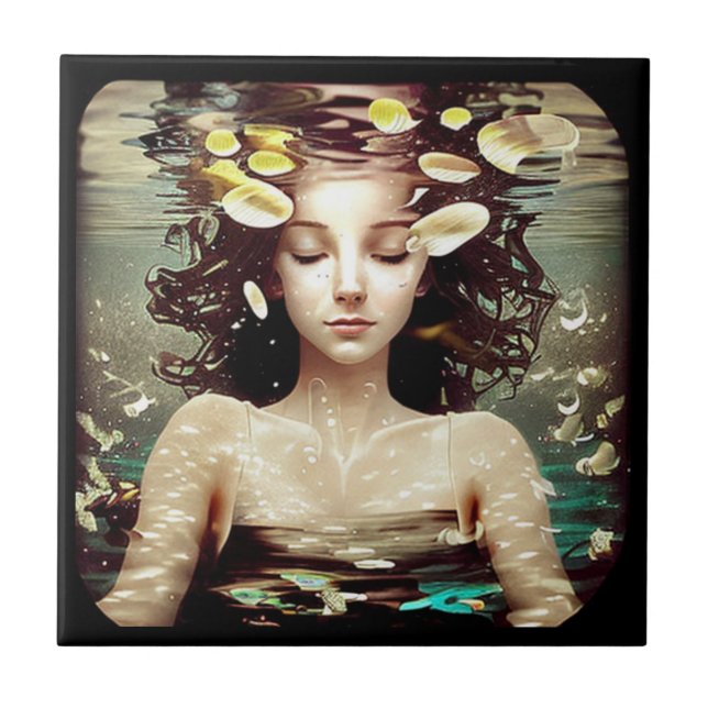 Carreau Femme sous l'eau, | Art IA (Devant)