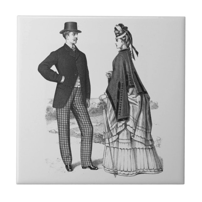 Carreau Femme Victorian Black Grey Homme Élégante (Devant)