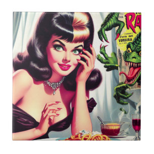 Carreau Femme vintage Vampire