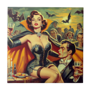 Carreau Femme vintage Vampire