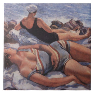 Carreau Femmes bronzage sur la plage (par Serebriakova)