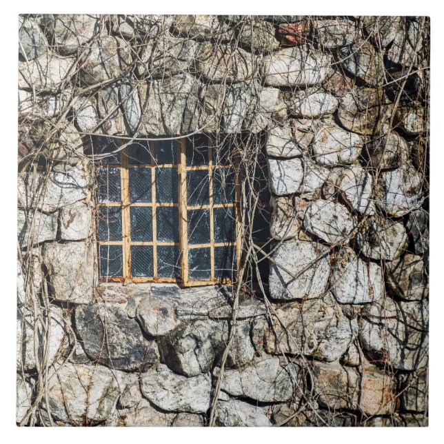 Carreau Fenêtre Dans Un Mur De Pierre (Devant)