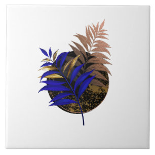 Carreau Ferme bleue sur cercle noir