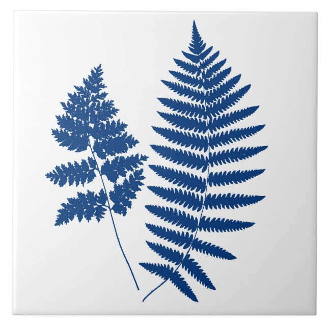 Carreau Ferme des bois, bleu de Cobalt sur blanc (Devant)