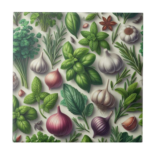 Carreau Ferme d'herbes rustiques Décoration de cuisine en  (Devant)