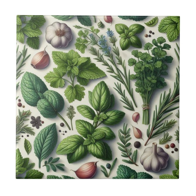 Carreau Ferme d'herbes rustiques Décoration de cuisine en  (Devant)