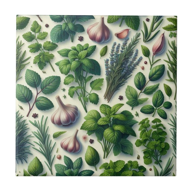 Carreau Ferme d'herbes rustiques Décoration de cuisine en  (Devant)