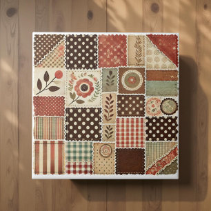 Carreau Ferme rustique Terracotta Quilt Patchwork Floral
