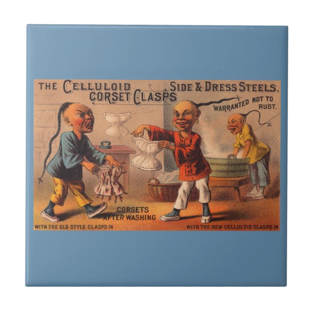 Carreau Fermoirs de corset celluloïdes Victorian tradecard (Devant)