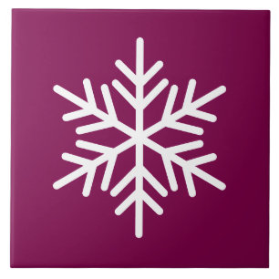 Carreau Festin Blanc Nordique Flambeau De Neige Sur Rouge 
