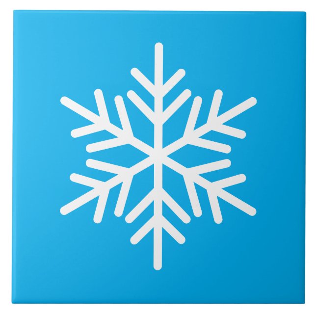 Carreau Festin Fun Blanc Nordic Fnowflake Sur Azure Blue (Devant)