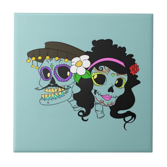 Carreau Festive Day of the Dead Art (Devant)