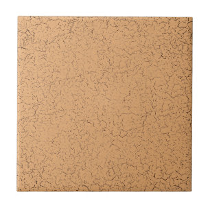 Carreau Fête Beige Tan Brown Crackle Glaze Couleur Solide