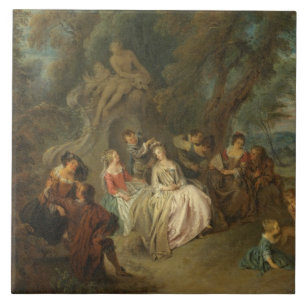 Carreau Fête Champêtre, C. 1730 (huile sur la toile)