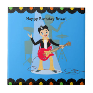 Carreau Fête d'anniversaire Rock Star Boy