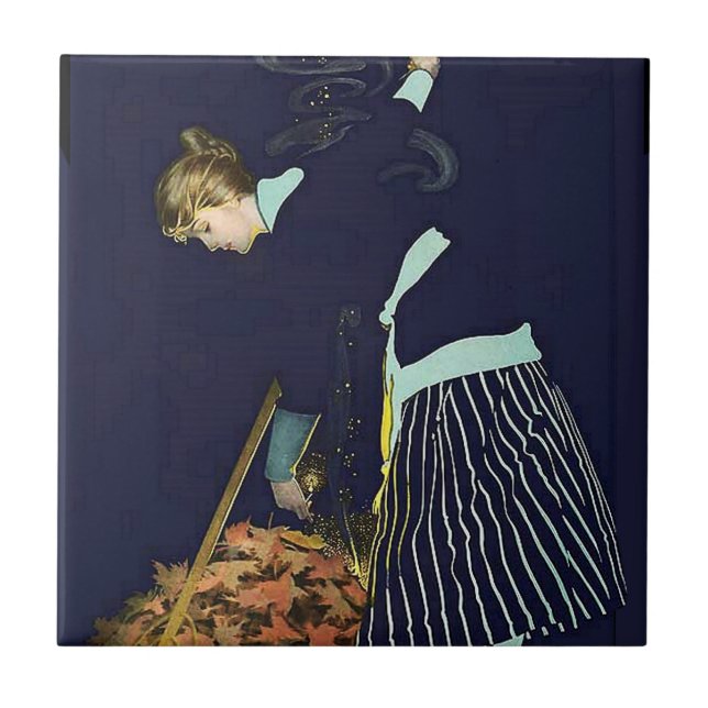 Carreau Feu de feuilles d'automne par C Coles Phillips (Devant)