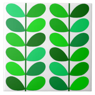 Carreau Feuille de la moitié du siècle, émeraude et vert
