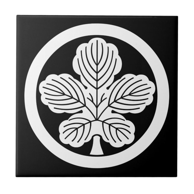 Carreau Feuille de mûre de papier en cercle (Devant)