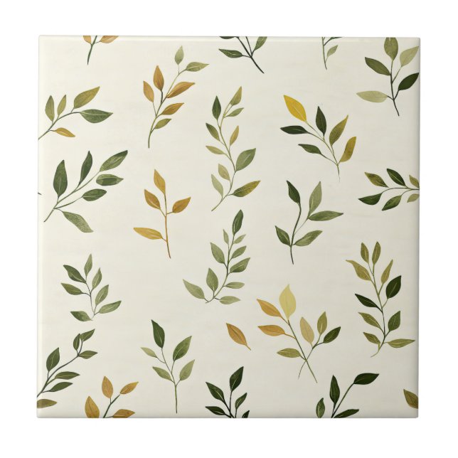 Carreau Feuille inspirée de la nature rustique - Art botan (Devant)