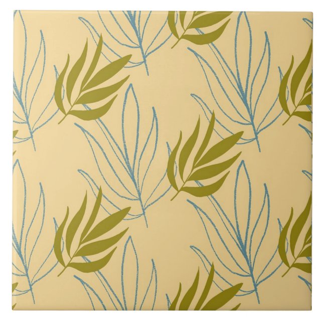 Carreau Feuille mignon sur motif rose (Devant)