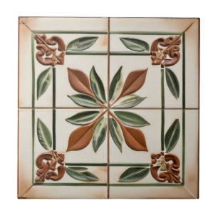 Carreau Feuilles avec Terracotta & Ivoires Style toscan