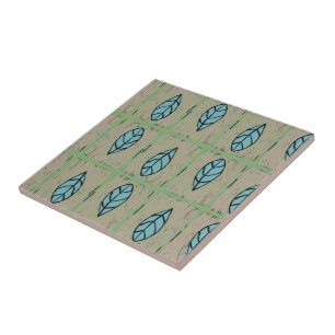 Carreau Feuilles botaniques élégantes à l'aquarelle verdur