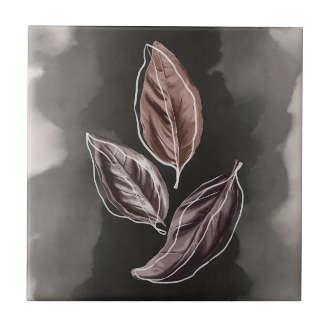 Carreau Feuilles d'automne du milieu du siècle (Devant)
