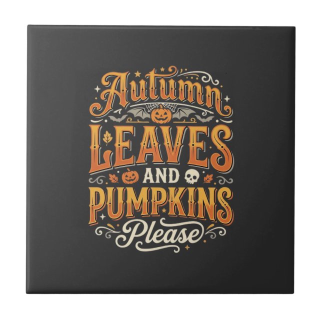 Carreau Feuilles d'automne et citrouilles s'il vous plaît  (Devant)