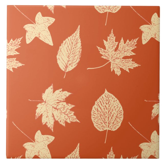 Carreau Feuilles d'automne - mandarin orange (Devant)