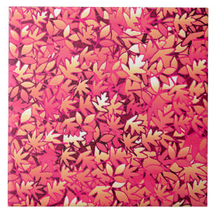 Carreau Feuilles d'automne, nuances de rouge et d'orange